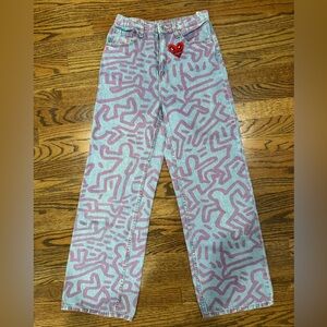 H&M Kieth Haring Kids' Pink and Blue Jeans